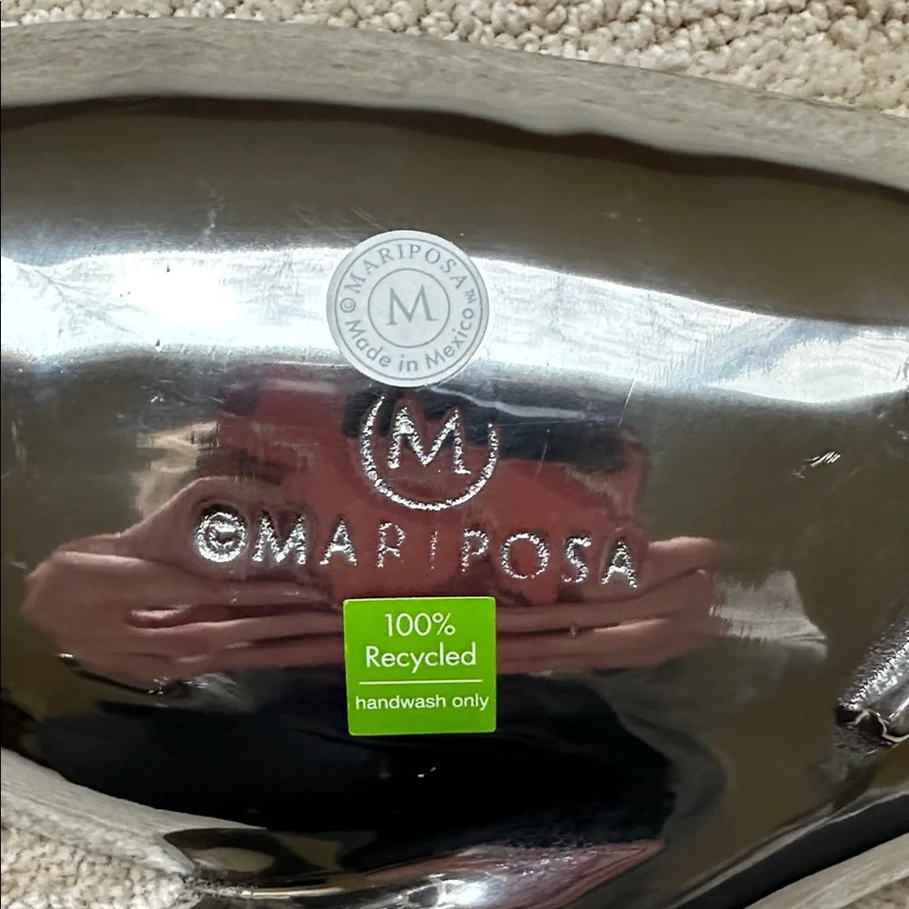 Mariposa Mitten Dish Brillante Cast Aluminum Serving Dish Candy Dish Trinket
